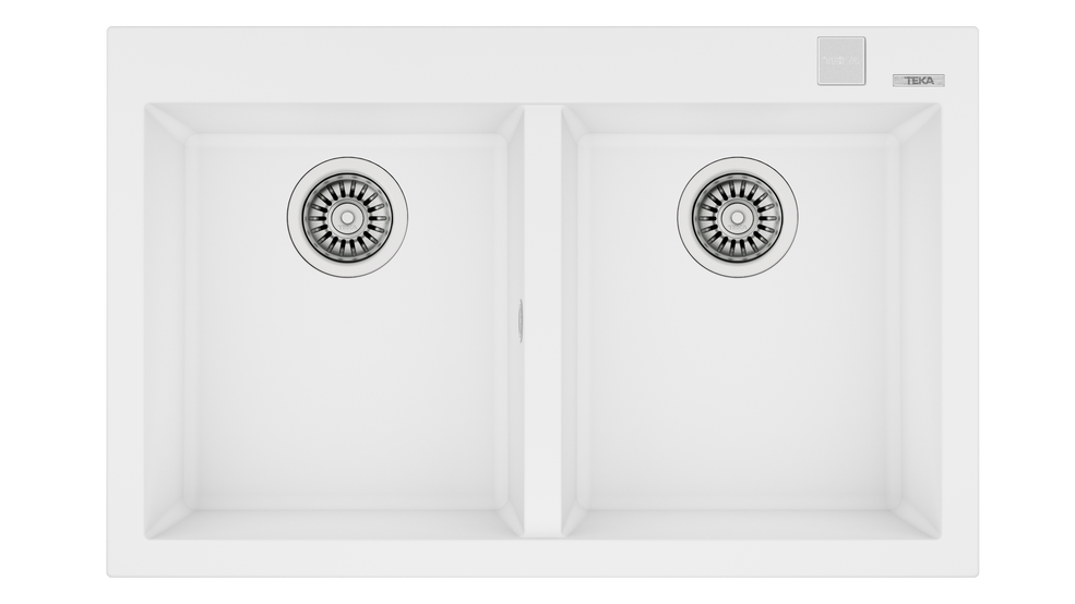 Teka FORSQUARE 790 TG Çift Hazneli Tezgahüstü/TezgahaSıfır White / Beyaz Granit Evye - 115260018
