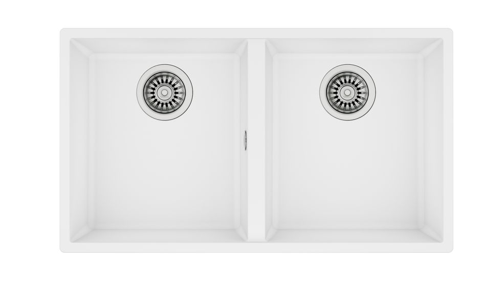 Teka SQUARE 760 TG 2 Gözlü Tezgahaltı Damlalıksız Granit White / Beyaz Eviye - 115260028
