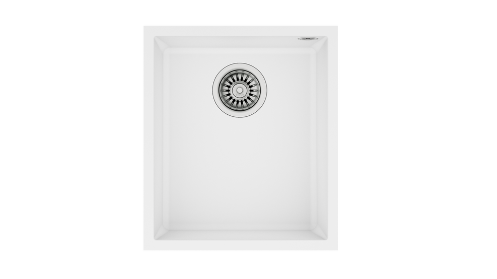 Teka SQUARE 34.40 TG Tek Hazneli Tezgah Altı Damlalıksız White / Beyaz Granit Evye - 115230034