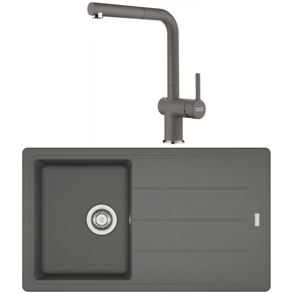 Franke Basis BFG 611-86 Fragranite Stone Grey + Active Plus Stone Grey Armatür Kampanyası