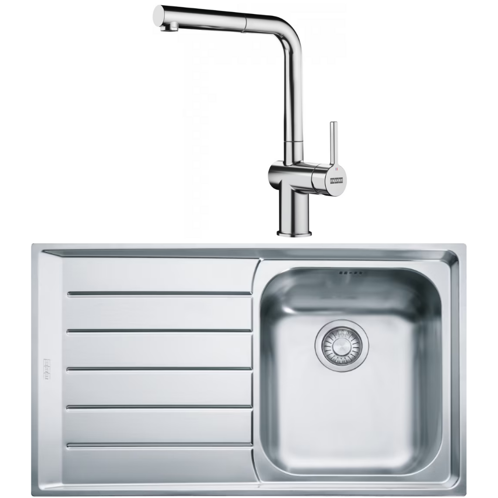 Franke Neptun NEX 611 İnox Tezgah Üstü Sol Damlalıklı Çelik Evye + Active Plus Çelik Armatur Kampanyası