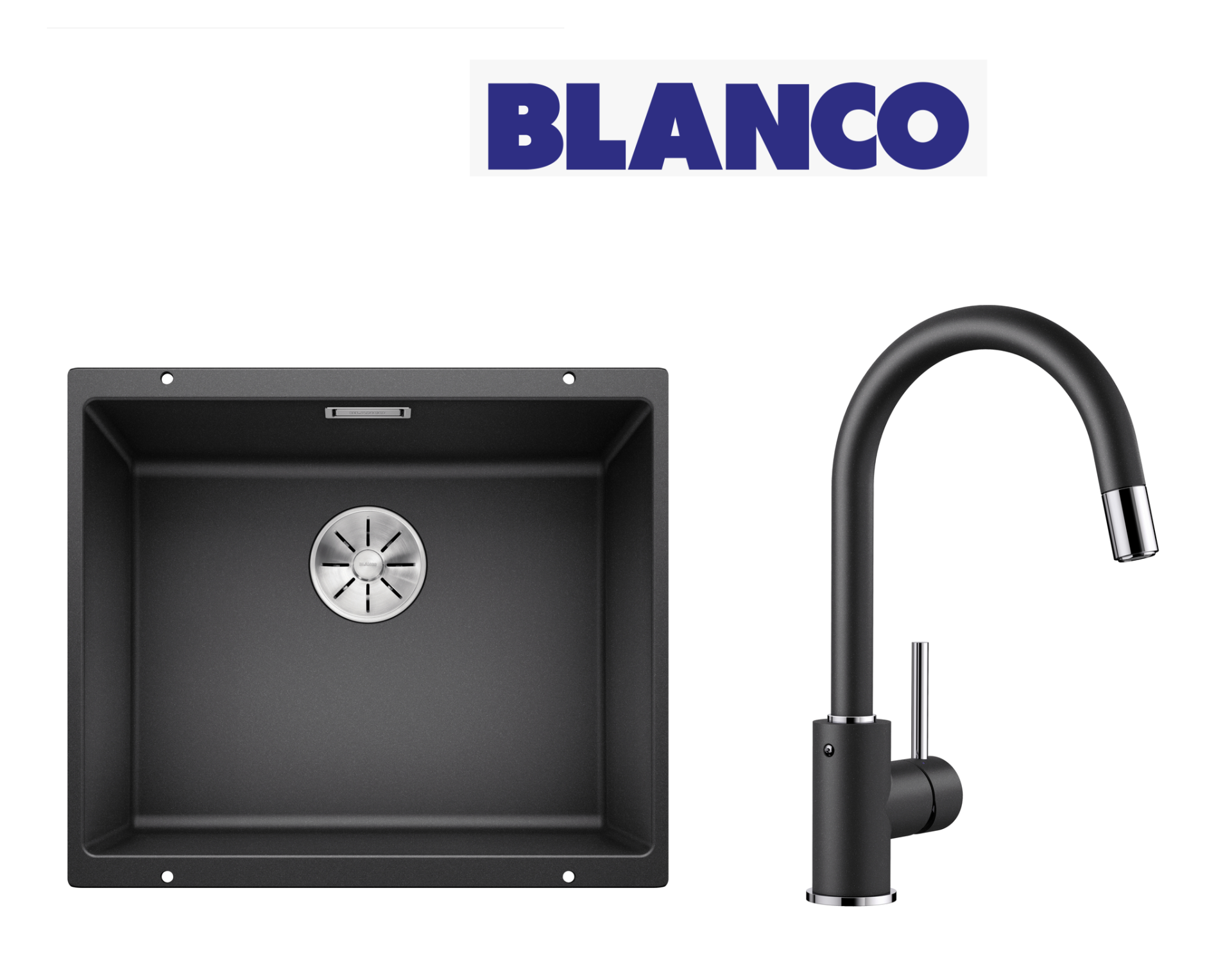 Blanco Subline 500 U Tezgah Altı Antrasit Evye + Blanco Mida S Spiralli Antrasit Armatur