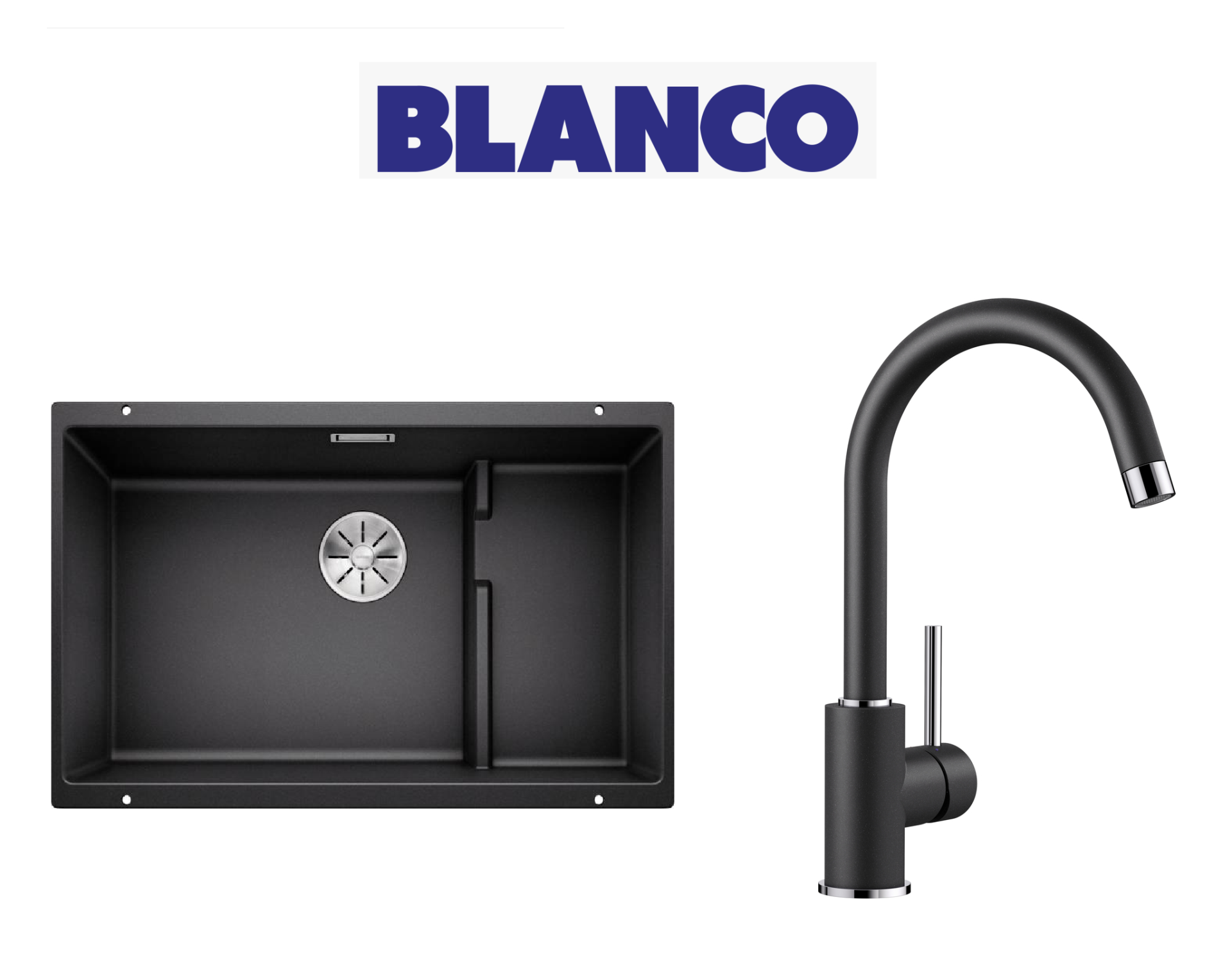 Blanco Subline 700 U Level Tezgah Altı 1.5 Gözlü Antrasit Evye + Mida Antrasit Spiralsiz Armatur