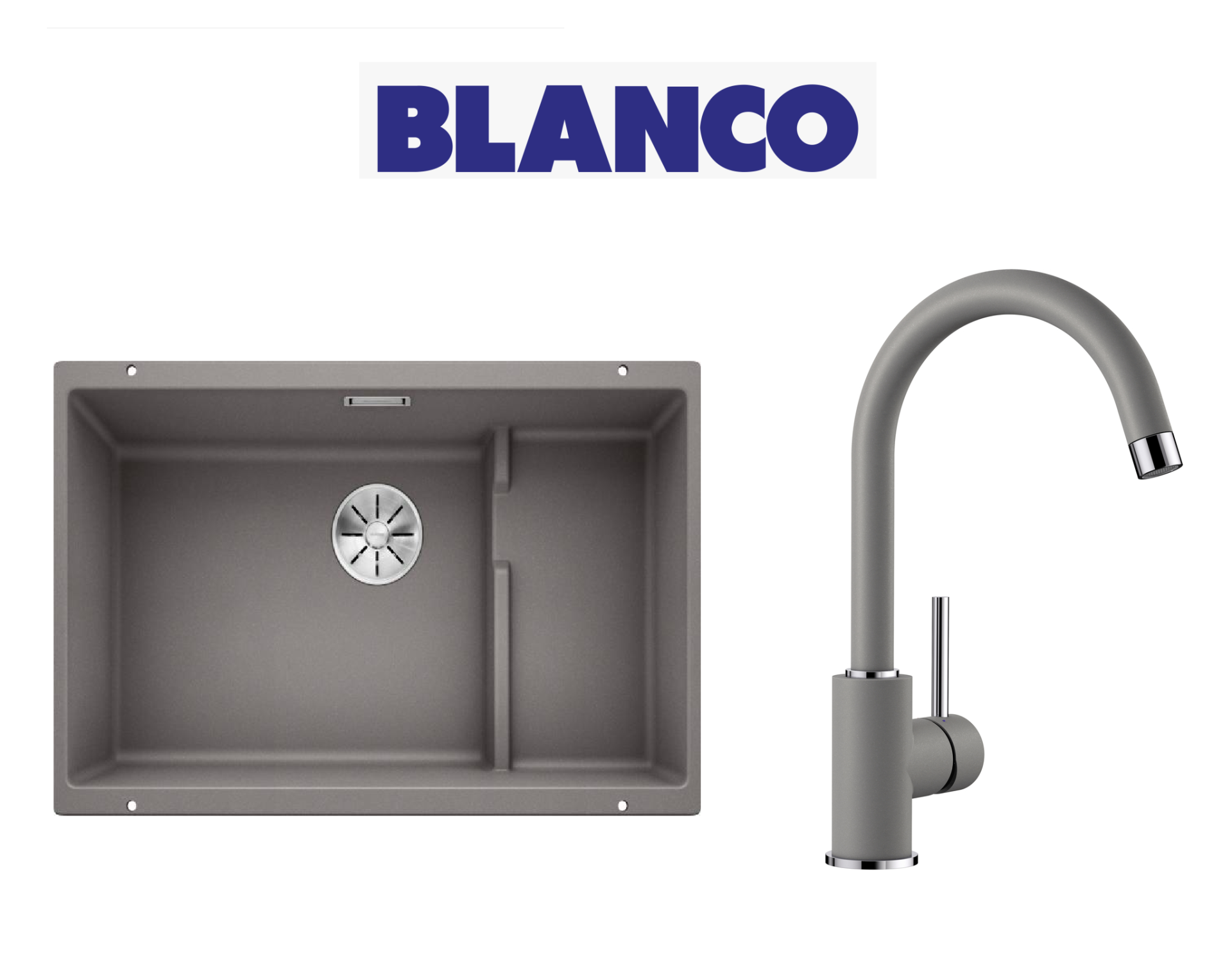 Blanco Subline 700 U Level Tezgah Altı 1.5 Gözlü Alu Metallic Evye + Mida S Alu Metallic Spiralli Armatur