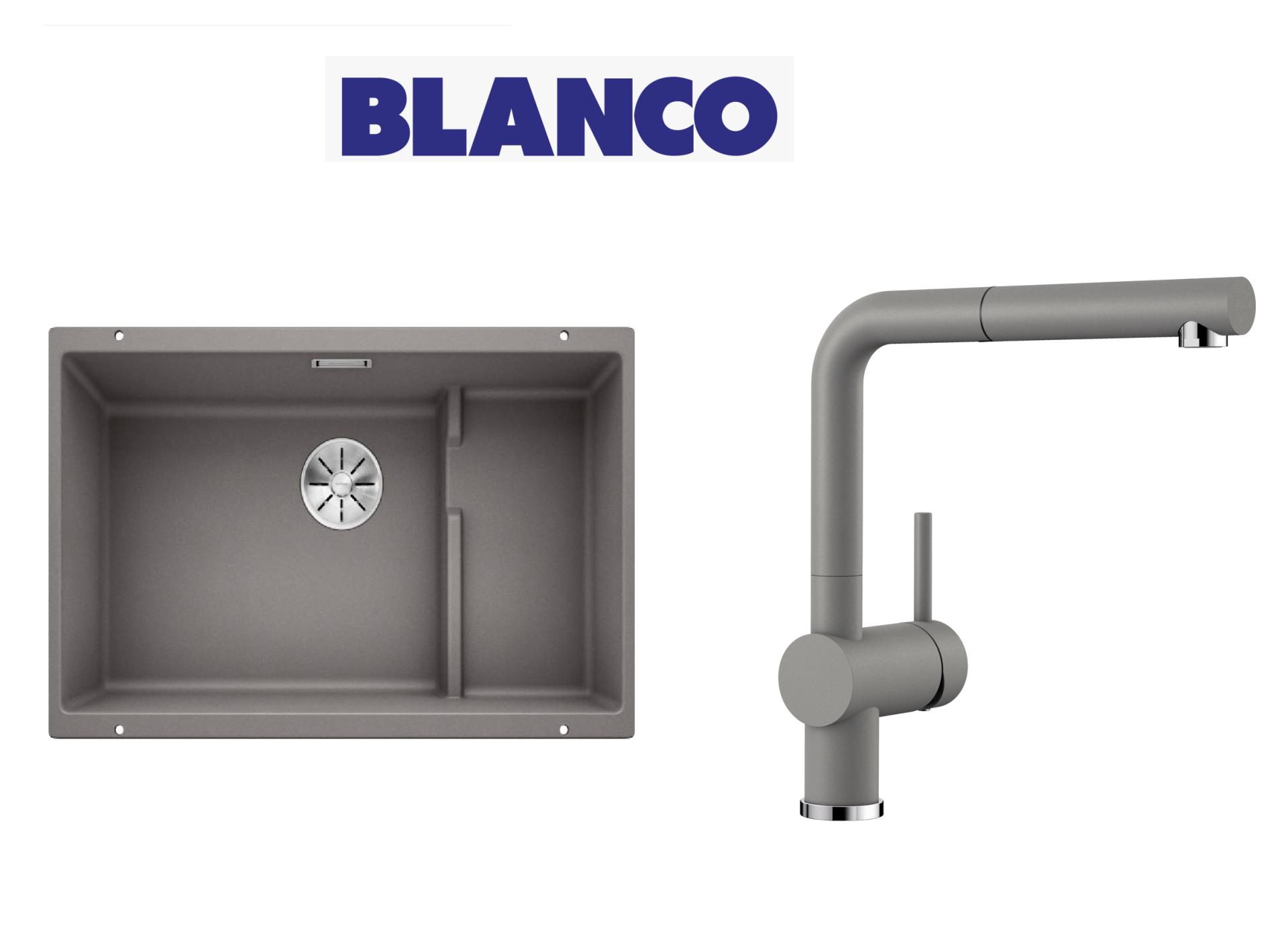 Blanco 700 U Level Tezgah Altı 1.5 Gozlu Alu Metallic Evye + Blanco Linus S Spiralli Alu Metallic Armatür Kampanyası
