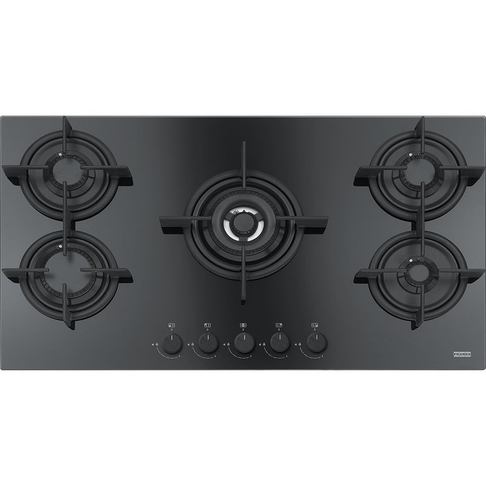 Franke Mythos FHCR 905 4G TC HE BK C Black 5 Gözlü Siyah Cam 90 Cm Ankastre Ocak - 106.0374.288
