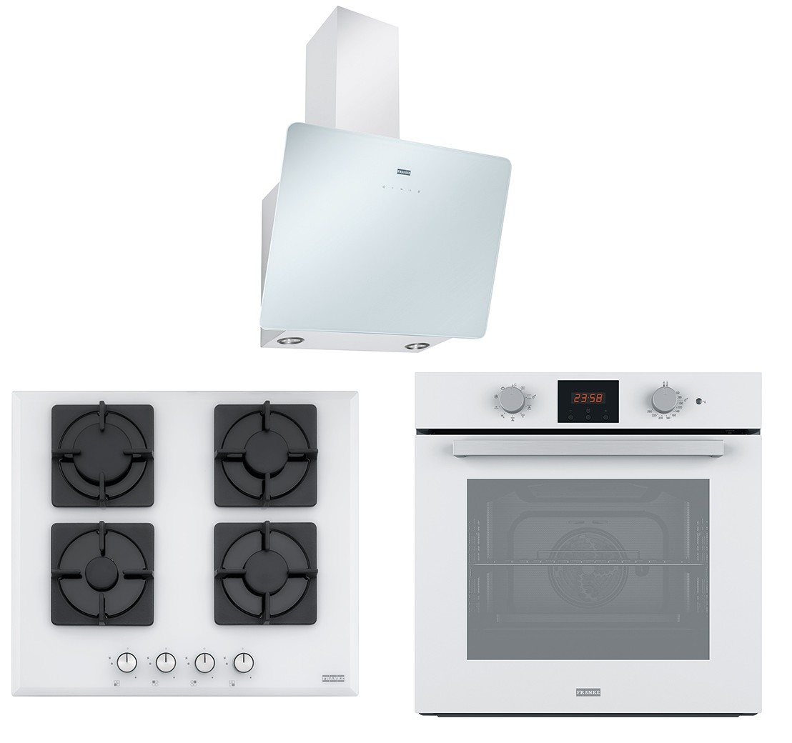 Franke Smart Linear 60 Cm Beyaz Cam 3 Lü Ankastre Set