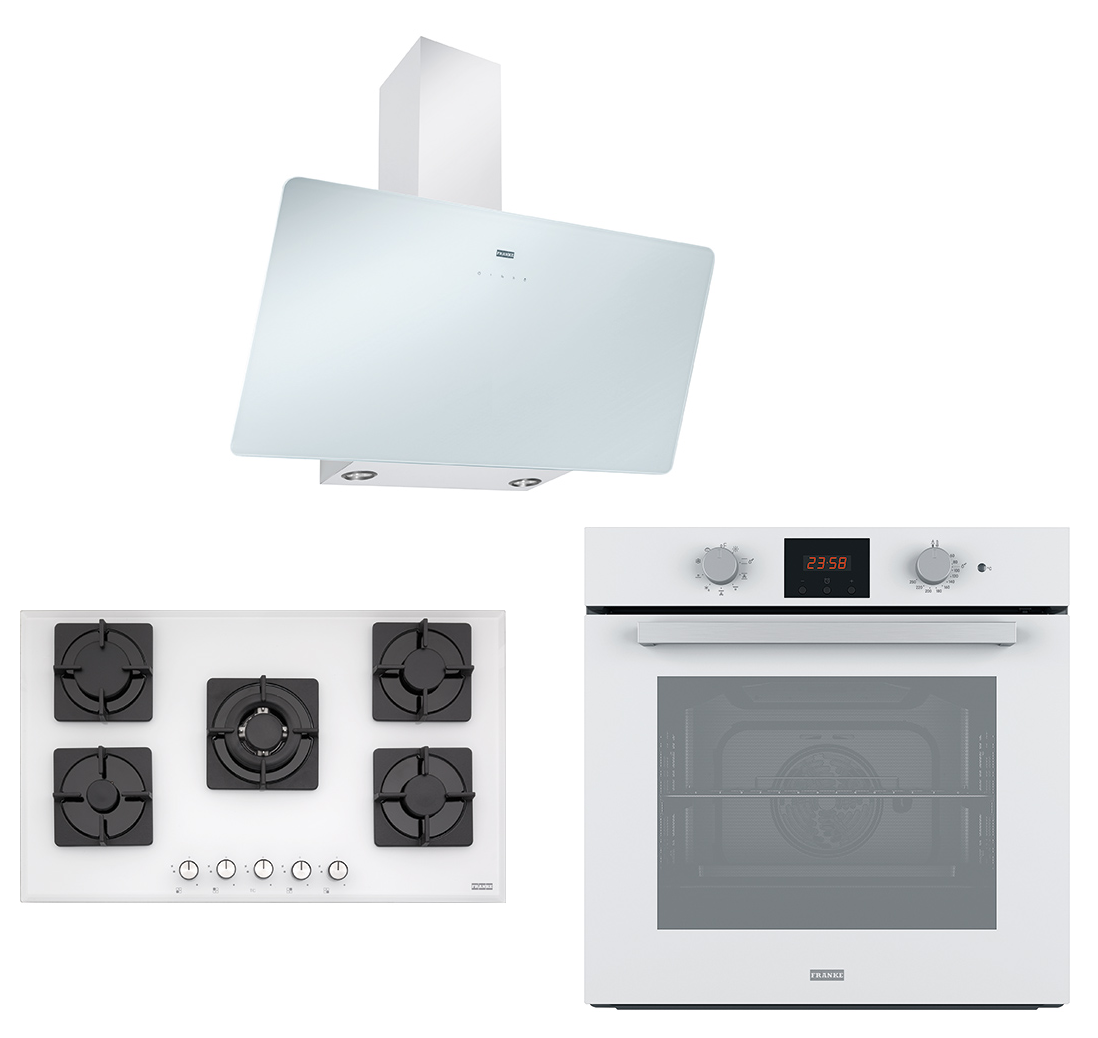 Franke Smart Linear 90 Cm Beyaz Cam 3 Lü Ankastre Set