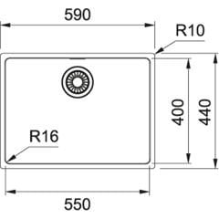 Franke Maris MRX 110-55 İnox Tezgah Altı Paslanmaz Çelik Evye - 122.0654.854