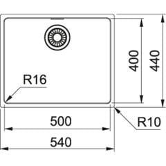 Franke Maris MRX 110-50 İnox  Tezgah Altı Paslanmaz Çelik Evye - 122.0654.853