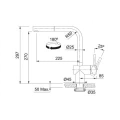 Franke Atlas Neo Sensor Doccia Siyah Armatür - 115.0625.527