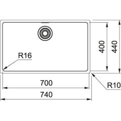 Franke Maris MRX 110-70 İnox Tezgah Altı Paslanmaz Çelik Evye - 122.0654.855