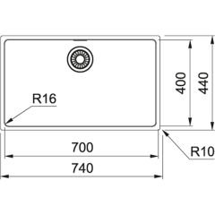 Franke Maris MRX 110-70 İnox Tezgah Altı Paslanmaz Çelik Evye - 122.0654.855