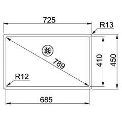 Franke Box BXX 110-68/ BXX 210-68 İnox  Tezgah Altı / Tezgaha Sıfır Paslanmaz Çelik Evye - 127.0655.169