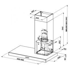 Faber Stilo Sx/SP A90 Duvar Tipi Inox Duvar Tipi Davlumbaz