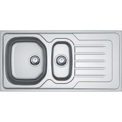 Franke Onda Line OLX 651 İnox  1.5 Gözlü Tezgah Üstü Sağ Damlalıklı Paslanmaz Çelik Evye - 101.0656.148