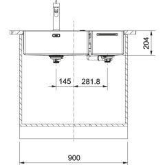 Franke Box Center BWX 220-54-27 İnox Tezgah Üstü / Tezgaha Sıfır Paslanmaz Çelik Evye - 127.0543.036