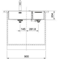 Franke Box Center BWX 220-54-27 İnox Tezgah Üstü / Tezgaha Sıfır Paslanmaz Çelik Evye - 127.0543.036