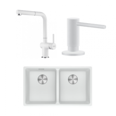 Franke Maris MRG 120-35-35 Tezgah Altı Beyaz Evye + Active Plus 2.0 Beyaz Armatür + Active Comfort Sıvı Sabunluk Kampanyası