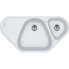 Franke Antea AZG 661-E Granit Bianco  / Beyaz  Tezgah Üstü Köşe Granit Evye - 114.0655.870