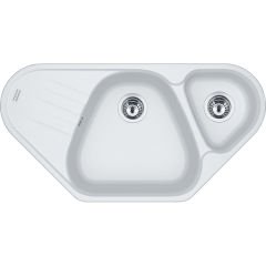 Franke Antea AZG 661-E Granit Bianco  / Beyaz  Tezgah Üstü Köşe Granit Evye - 114.0655.870