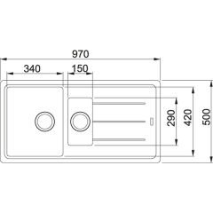 Franke Basis BFG 651 Granit Sahara TezgahÜstü 1.5 Gözlü Granit Evye - 114.0655.981