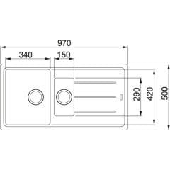Franke Basis BFG 651 Granit Sahara TezgahÜstü 1.5 Gözlü Granit Evye - 114.0655.981