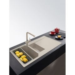 Franke Urban UBG 651-100 Fragranite Oyster Tezgaha Sıfır  / Üstü 1.5 Gözlü Granit Evye - 114.0688.460