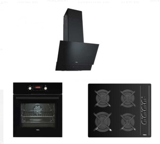 TekaTeka Chef 7 Ankastre Üçlü Set ( HAK 627 BK Fırın + TVT 60.1 Davlumbaz + GBC 64002 KBC BK (E4))