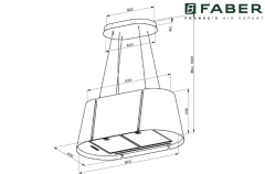 Faber BEAT XL BK MATT F80 Mat Beyaz Ada Davlumbaz - 345.0709.184