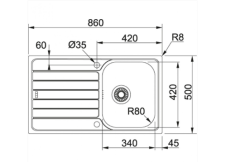 Franke Spark SKX 611-86 İnox Sol Damlalıklı  Evye 101.0712.365