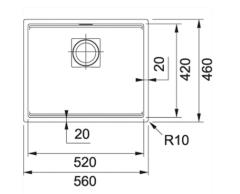 Franke Kubus 2 KNG 110-52 Slate Grey Evye - 125.0714.193