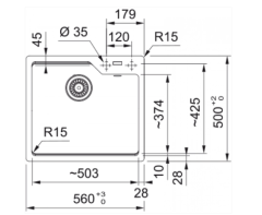 Franke Urban UBG 610-56 Slate Grey Granit Evye - 114.0714.168