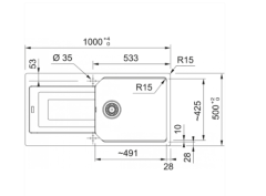 Franke Urban UBG 611-100 Slate Grey Granit Evye - 114.0729.073