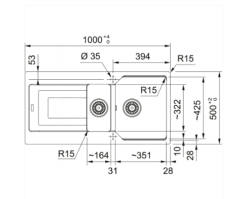 Franke Urban UBG 651-100 Slate Grey Granit Evye - 114.0729.074