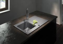 Marmorin Voga II 840 Granit Evye 1 Gözlü Damlalıklı Tezgah Üstü Stone Grey