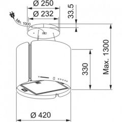 Franke Ada Smart FSMS F42 SS/BK MATT Inox Ada Davlumbaz - 345.0654.870