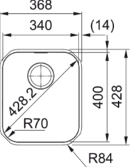 Franke Smart Cuba SRX 110-34 Tezgah Altı Çelik  Evye - 122.0736.152