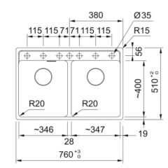 Franke Maris MRG 620-35-35 TL Mat Black Tezgah Üstü Granit Eviye - 114.0661.674