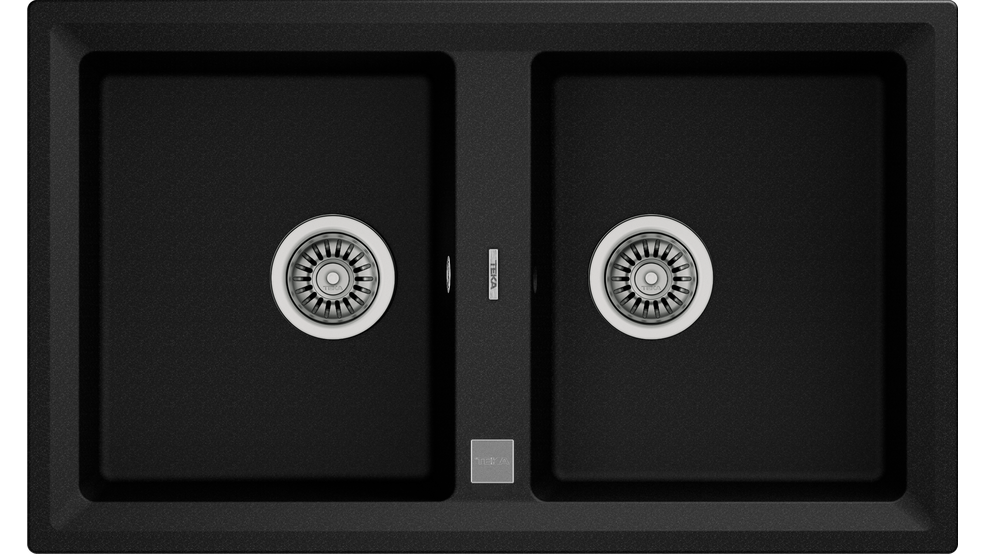 Teka STONE 90 B-TG Çift Hazneli Tegranite Tezgah üstü Granit Carbon / Siyah Eviye - 115260001