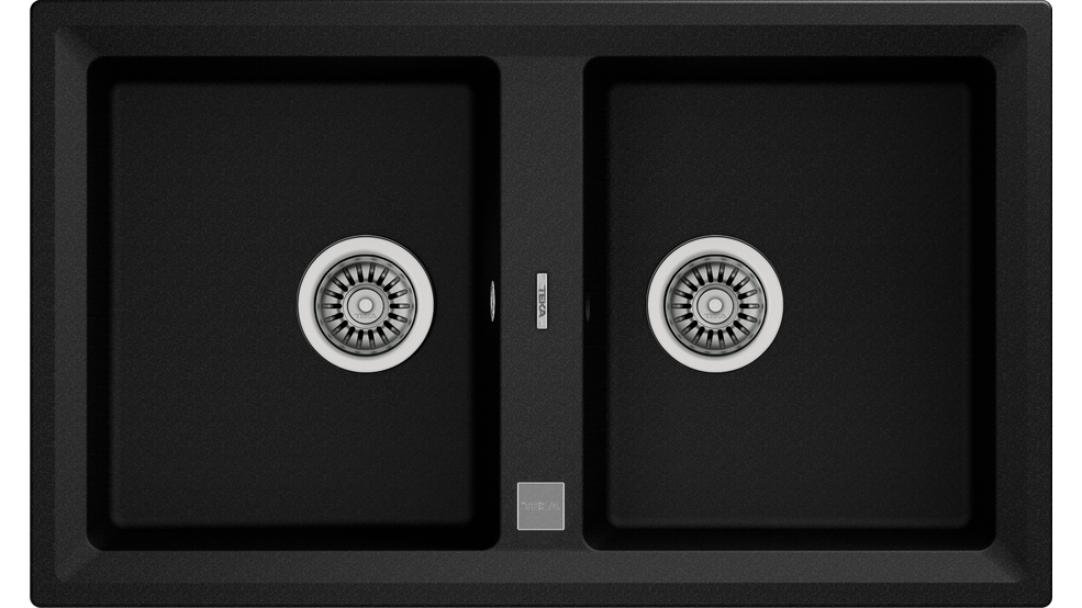 Teka STONE 90 B-TG Çift Hazneli Tegranite Tezgah üstü Granit Carbon / Siyah Eviye - 115260001