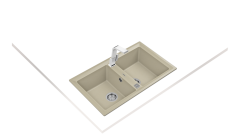 Teka STONE 90 B-TG Çift Hazneli Tegranite Tezgah üstü Granit Topasbeige Eviye	- 115260004