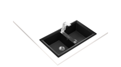 Teka STONE 90 B-TG Çift Hazneli Tegranite Tezgah üstü Granit Metallic Black Eviye - 115260003