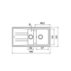 Teka STONE 60 B-TG  1.5 Gözlü Tezhaj Üstü  Carbon  / Siyah Granit Evye - 115360001