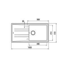 Teka STONE 60 L-TG  Metalik Siyah Granit Evye - 115330010