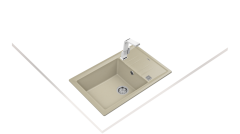 Teka STONE 60 S-TG Tek Hazneli Tek Damlalıklı Granit  Topasbeige Eviye - 115330039