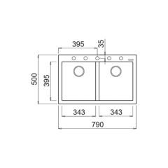 Teka FORSQUARE 790 TG Çift Hazneli Tezgahüstü/TezgahaSıfır Avena Granit Evye - 115260016