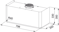 Franke Mythos Masterpiece FMY W BK M/GD 80 KL Mat Siyah – Antrasit Davlumbaz - 335.0729.963