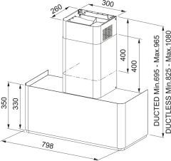 Franke Mythos Masterpiece FMY W BK M/GD 80 KL Mat Siyah – Antrasit Davlumbaz - 335.0729.963