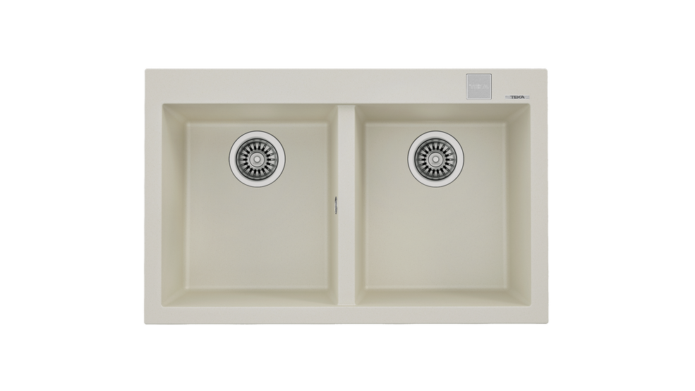 Teka FORSQUARE 790 TG Çift Hazneli Tezgahüstü/TezgahaSıfır Krem Granit Evye - 115260017